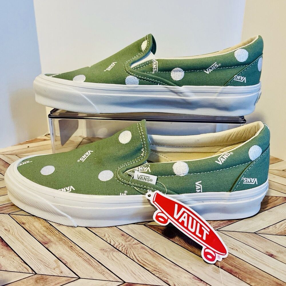 VANS‎ Vault OG Classic Slip-On LX Polka Dot Green M 7.5 W 9 Paul Van Doren